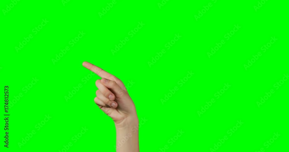 Person making hand gesture against green screen background Person making hand gesture against green screen background