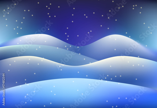 Background design with snow in dark sky