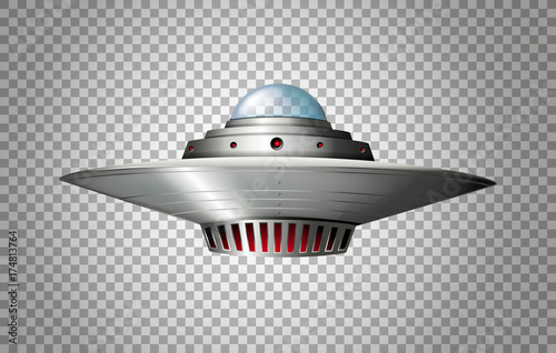 Spacecraft design on transparent background