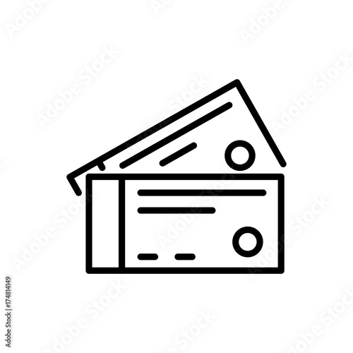 Premium ticket icon or logo in line style. 
