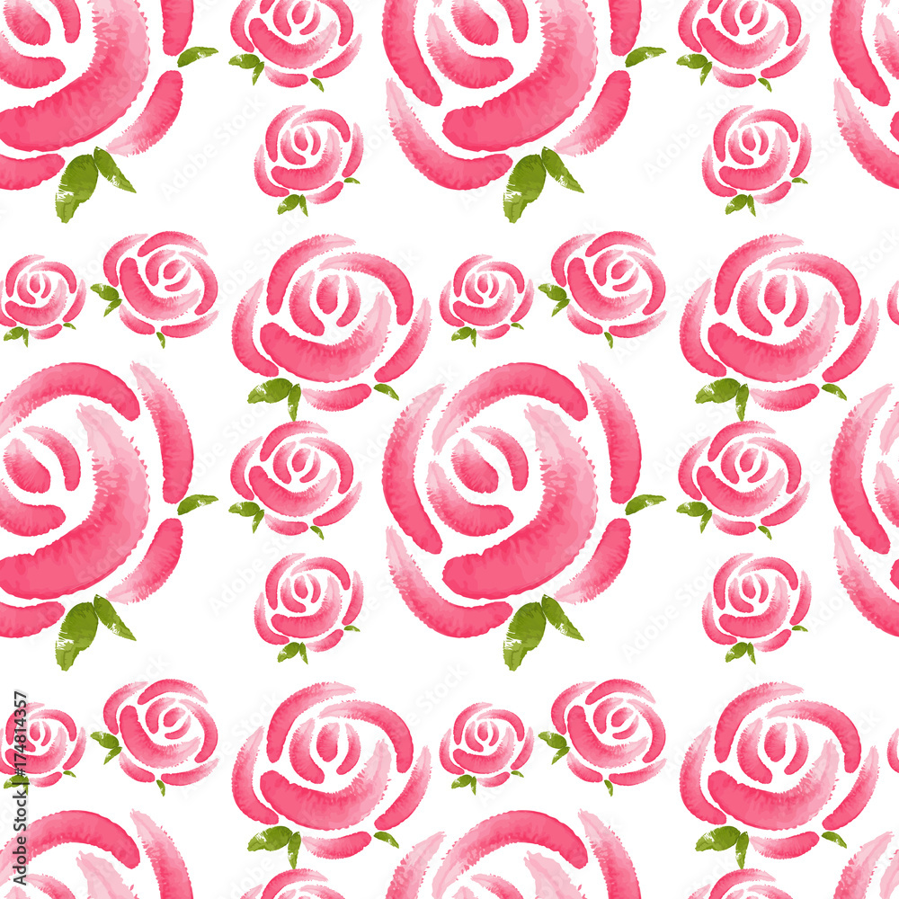 Seamless background with pink roses Seamless background with pink roses