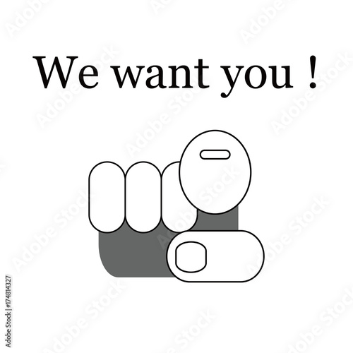 Human finger pointing you concept illustration