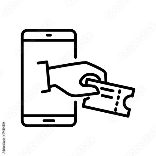 Premium online booking icon or logo in line style