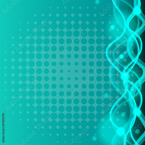 Background template with curve lines in blue