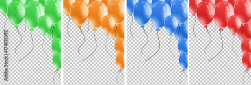 Four background template with many balloons