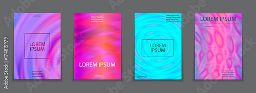 Liquid color splash covers set. Set of modern marble splatters. Design elements for poster, cover, card, brochure, banner .