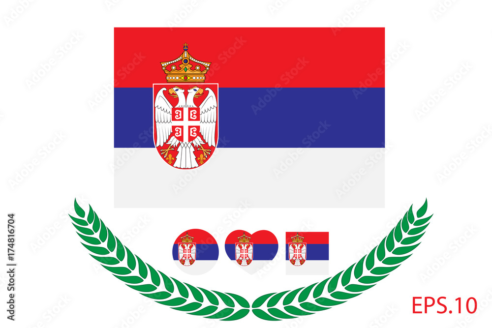 Official vector flag of Serbia. Eps.10