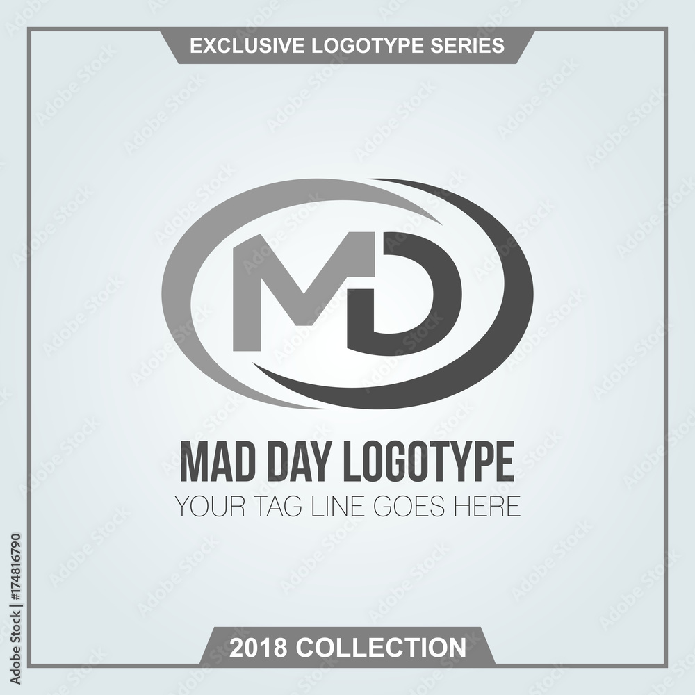 MD lettered logotype template design