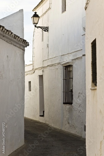 Narrow alleyway in an Andalusian village  Spain  Europe