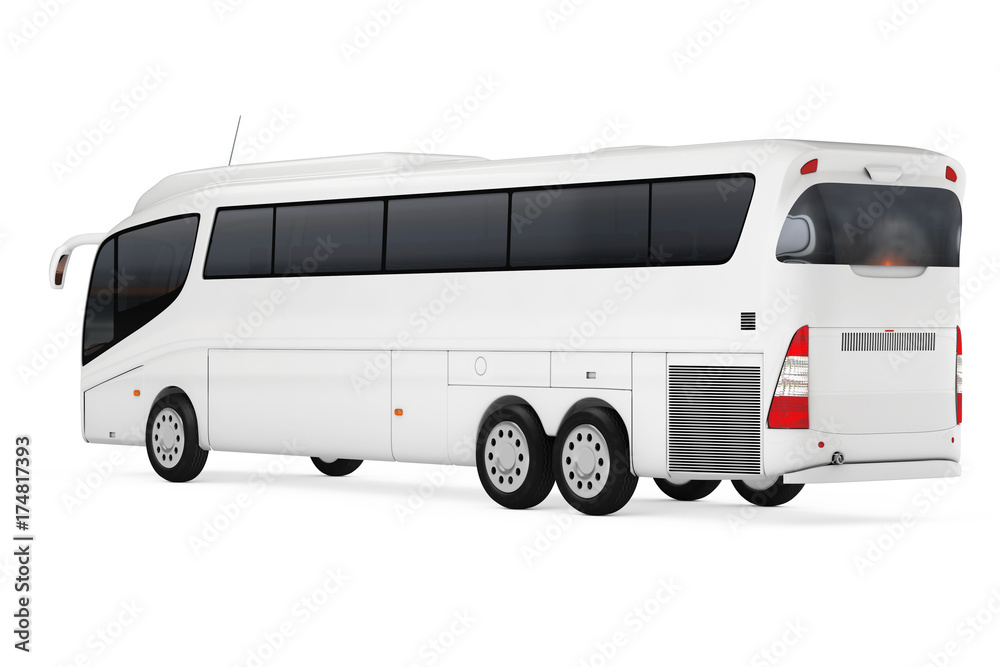 Big White Coach Tour Bus with Blank Surface for Yours Design. 3d Rendering Big White Coach Tour Bus with Blank Surface for Yours Design. 3d Rendering