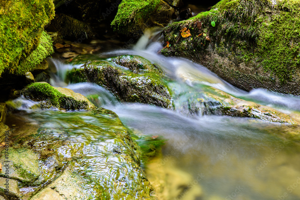 Waterfalls immersed in nature.