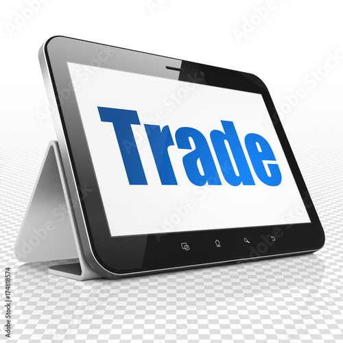 Business concept: Tablet Computer with Trade on display