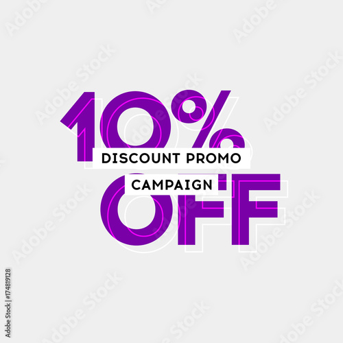 10% OFF Sale Offer Special Promo Banner. Discount offer price tag. Special offer sale newsletter template. Vector Modern Sticker Illustration. Isolated Background