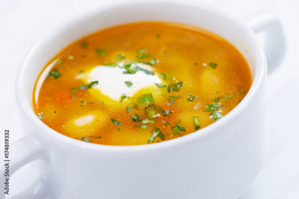 vegetable soup with sour cream