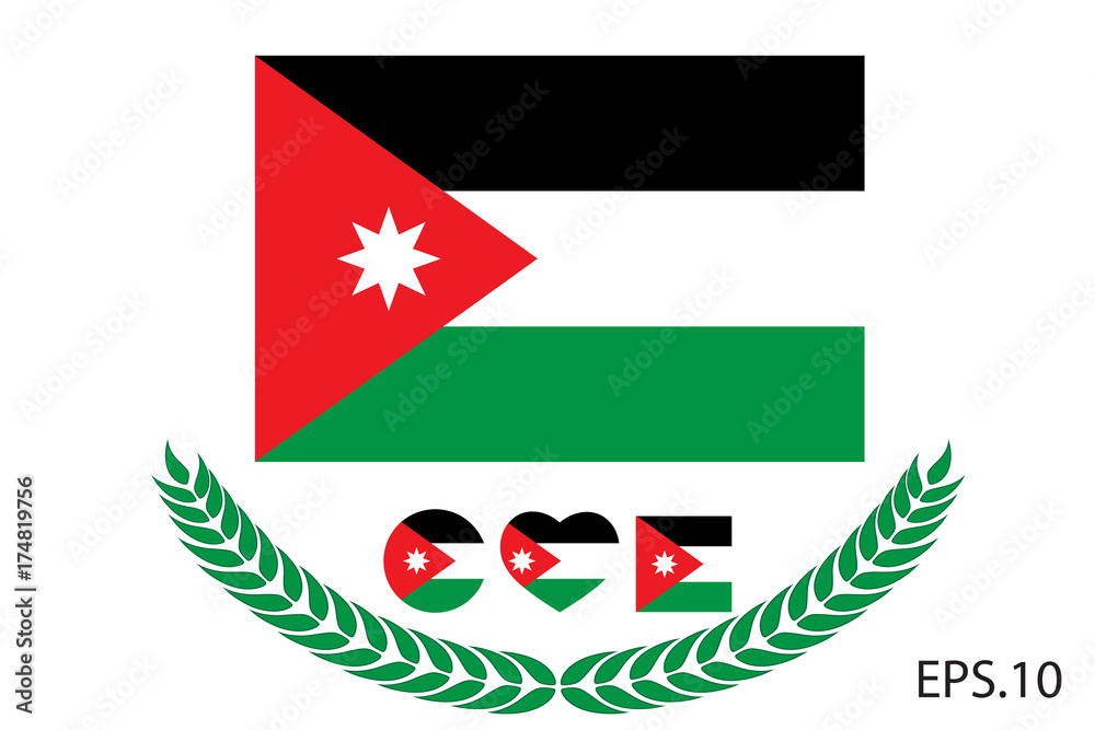 Obraz premium Vector illustration of Jordan flag. eps 10