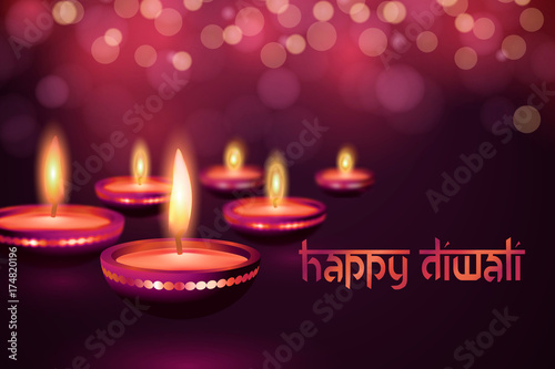 Beautiful greeting card for Hindu community festival Diwali Happy diwali festival background illustration