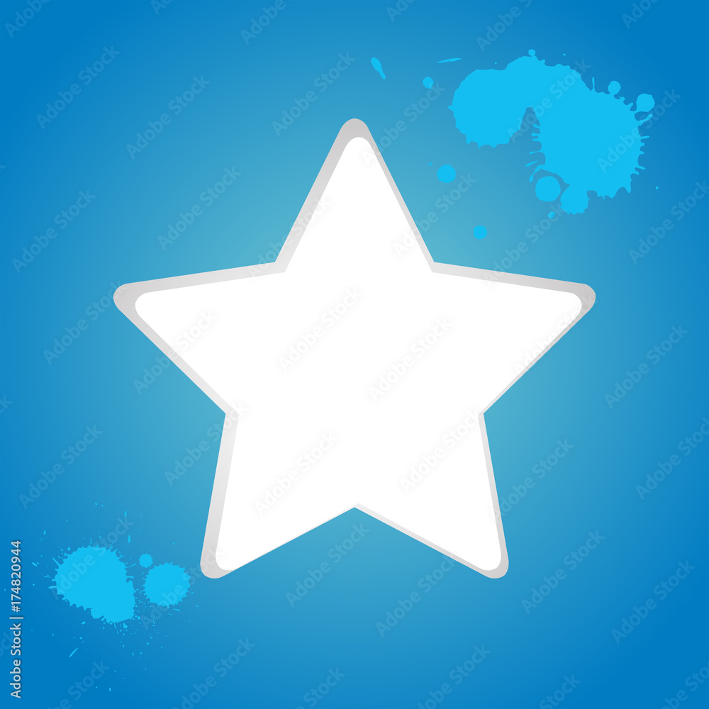 Obraz premium White star on blue background