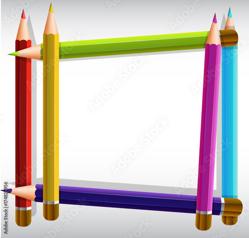 Border template with color pencils