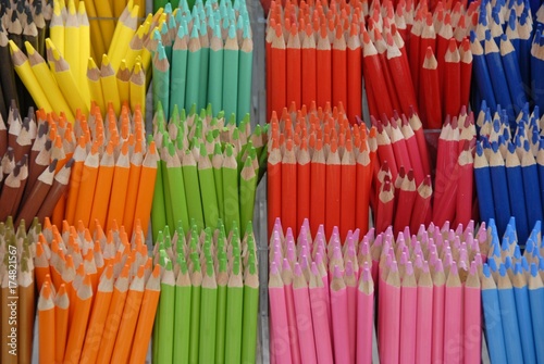 Assortment of coloured pencils, various colors