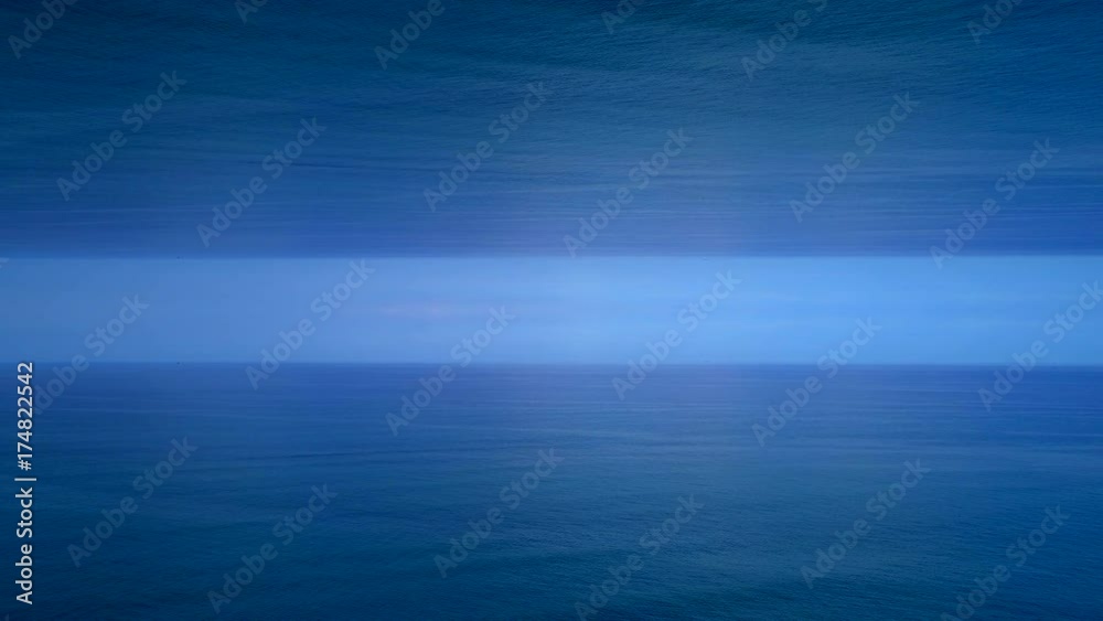 Aerial mirror effect drone video ocean horizon above Aerial mirror effect drone video ocean horizon above