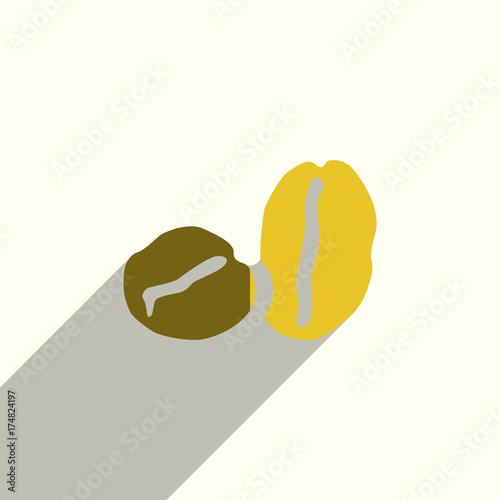Coffee flat icons with of shadow. Vector illustration