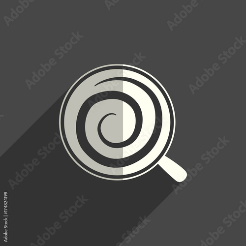 Coffee flat icons with of shadow. Vector illustration