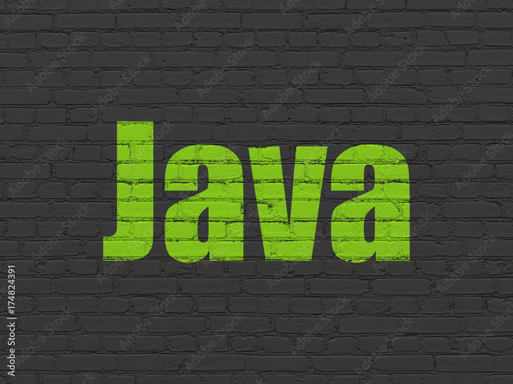 Fototapeta premium Programming concept: Java on wall background