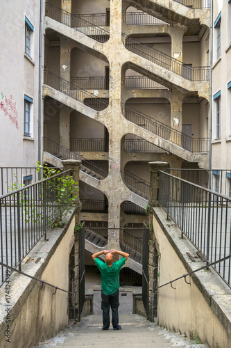 Cour des Voraces, old Lyon, France photo