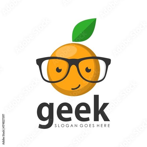 Geek logo design template