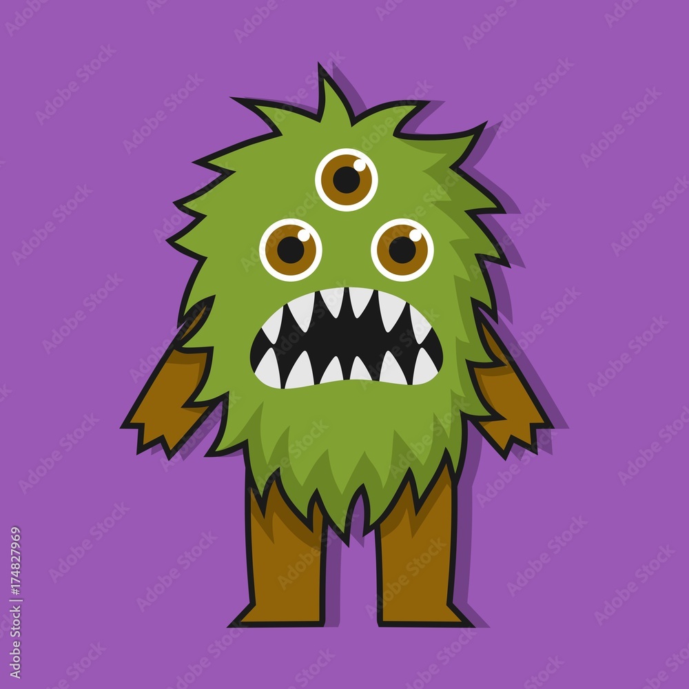 Monster character illustration design template