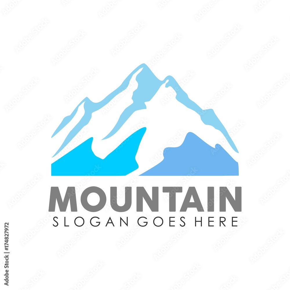 Mountain and outdoor logo design template