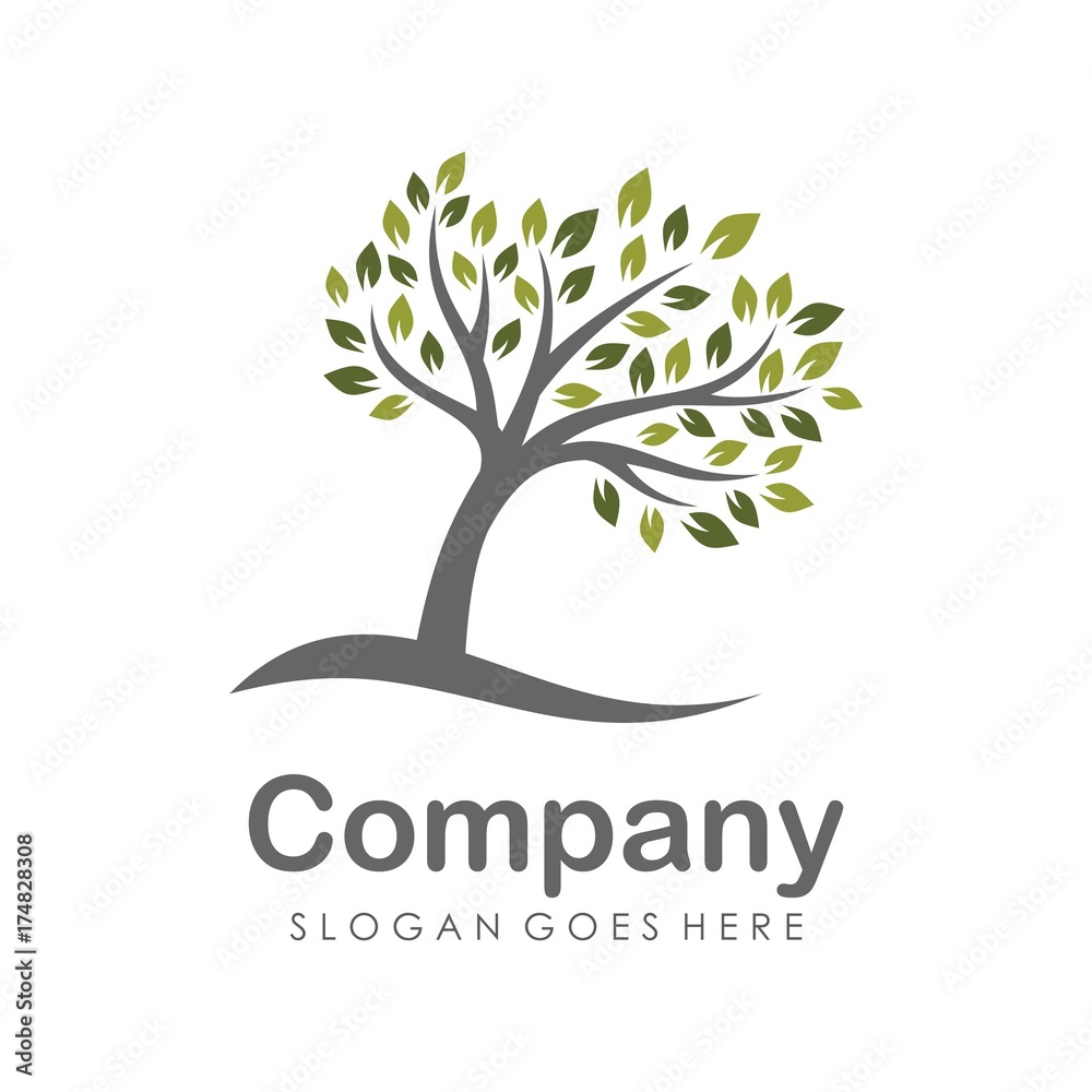 Obraz premium Tree and eco logo design template
