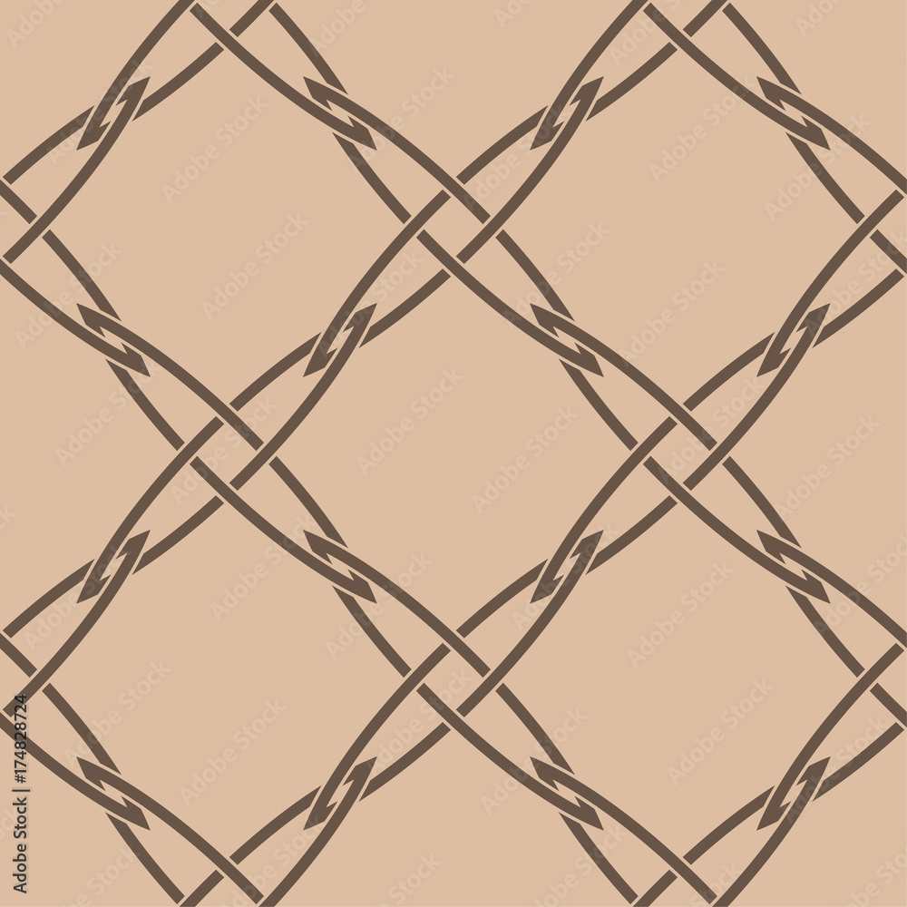 Beige and brown geometric ornament. Seamless pattern Beige and brown geometric ornament. Seamless pattern