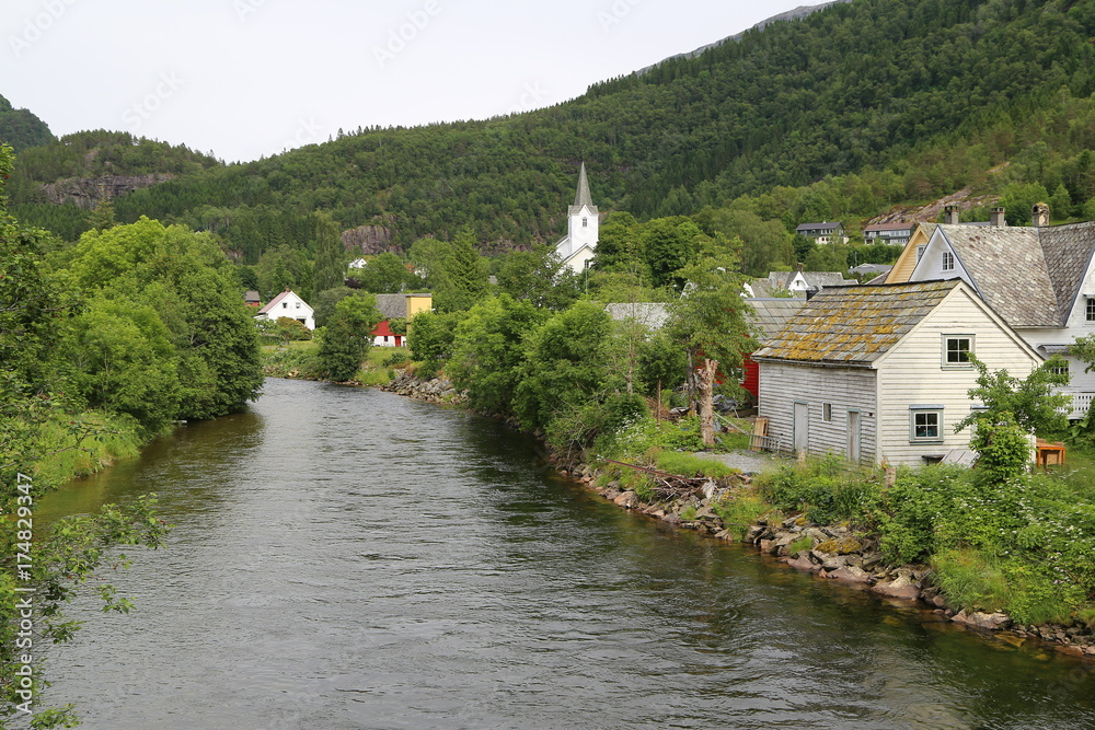 Hardangerfjord in south western Norway in the summer.