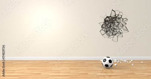 Obraz na plátně Balón agujero pared