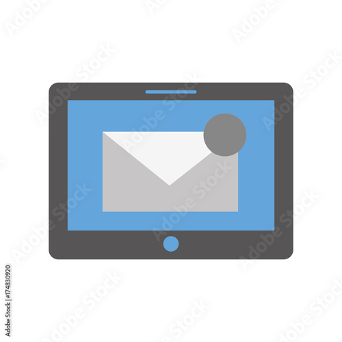 tablet with mailbox message or email notification