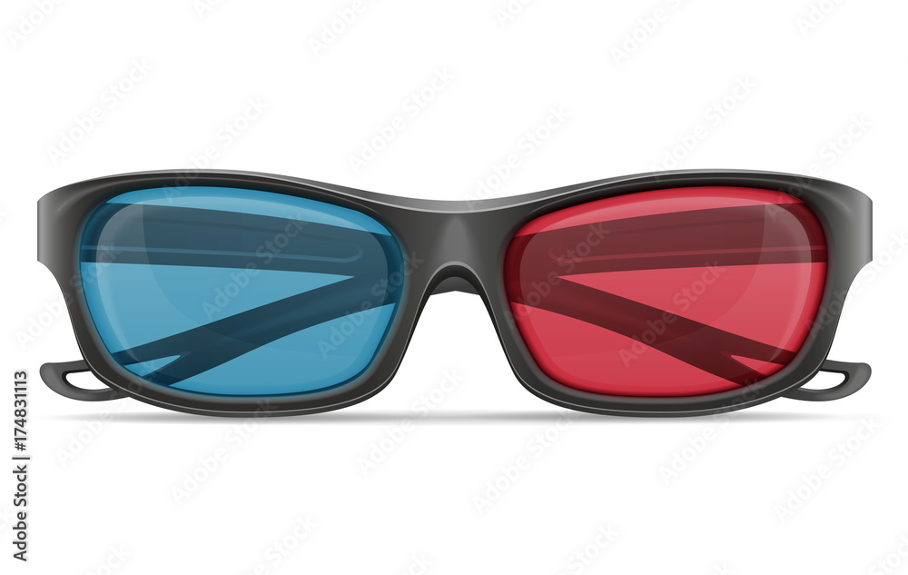 3d plastic glasses stock vector illustration