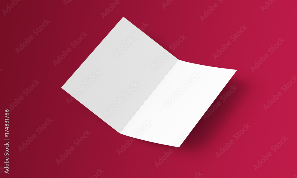 Brochure mock-up. Isolated A4/A5. Hovering blank two fold paper brochure on background. Mock up opened magazine, journal, booklet, postcard, flyer, business card or brochure. Cover for your design. Brochure mock-up. Isolated A4/A5. Hovering blank two fold paper brochure on background. Mock up opened magazine, journal, booklet, postcard, flyer, business card or brochure. Cover for your design.
