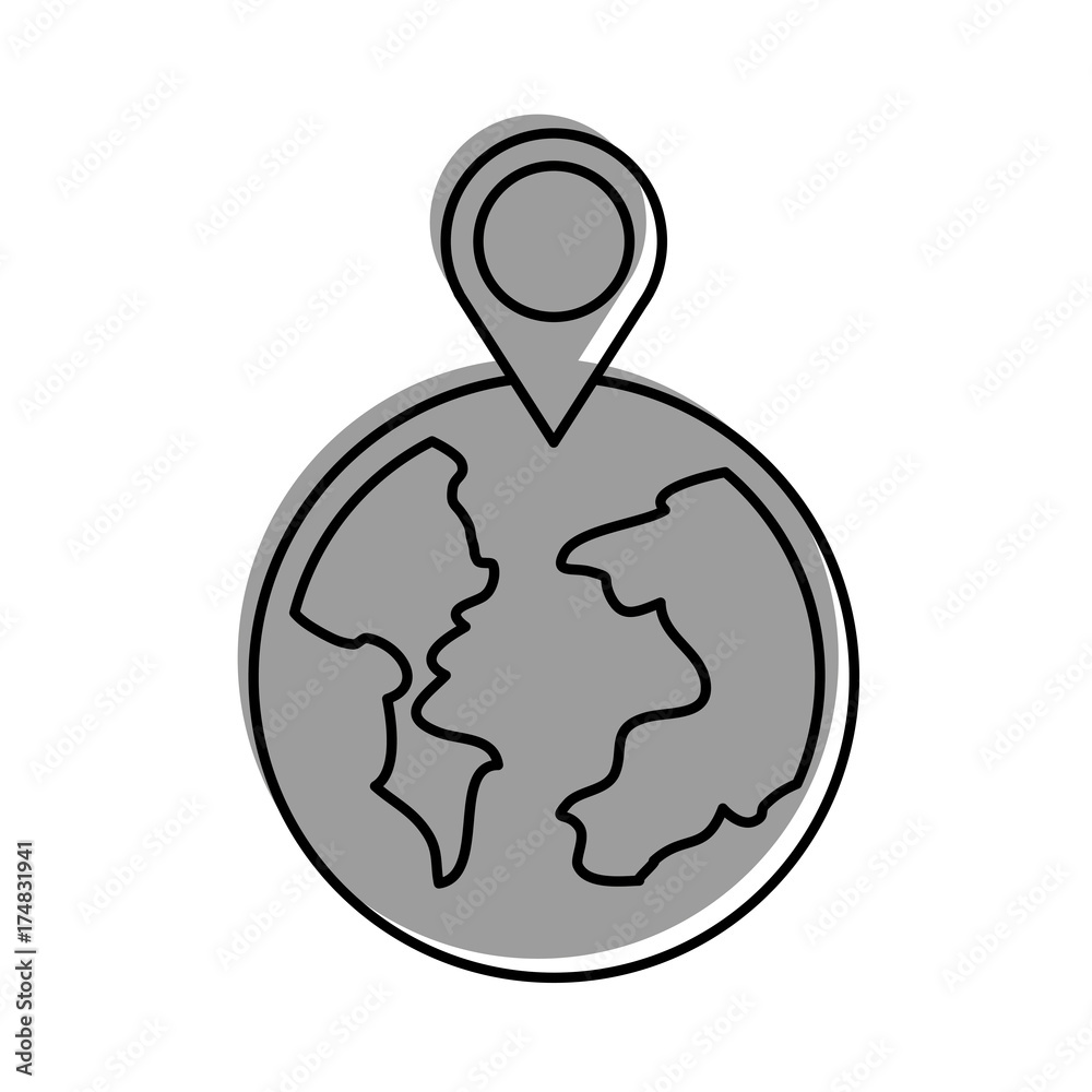 globe world pointer map location web