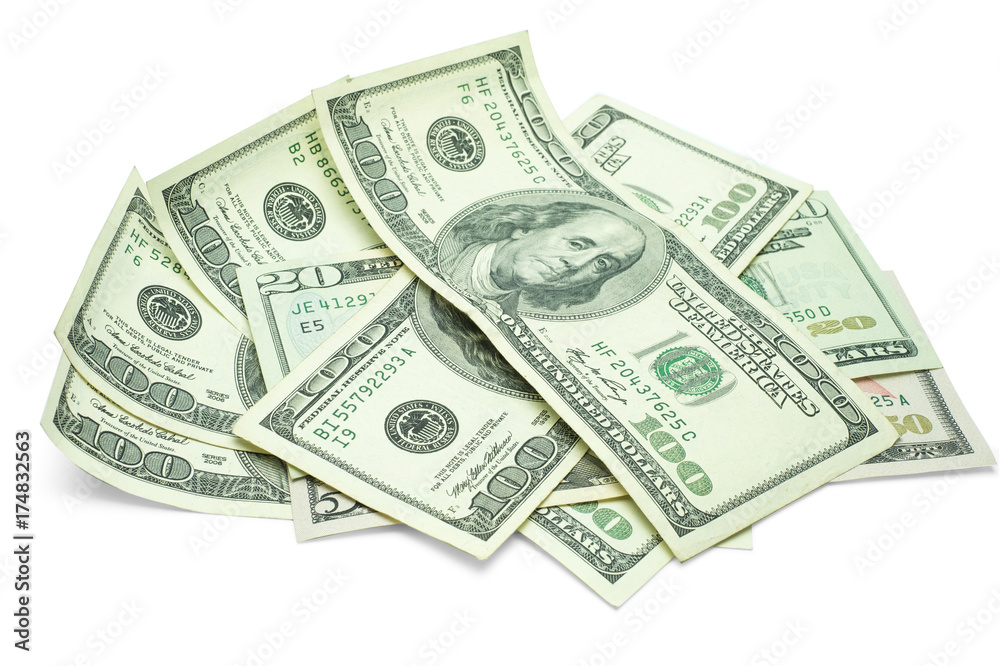 A group of banknotes isolated on white background with clipping path. A group of banknotes isolated on white background with clipping path.