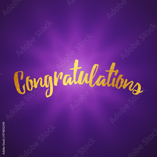 Congratulations card. Calligraphy handwritten lettering phrase.