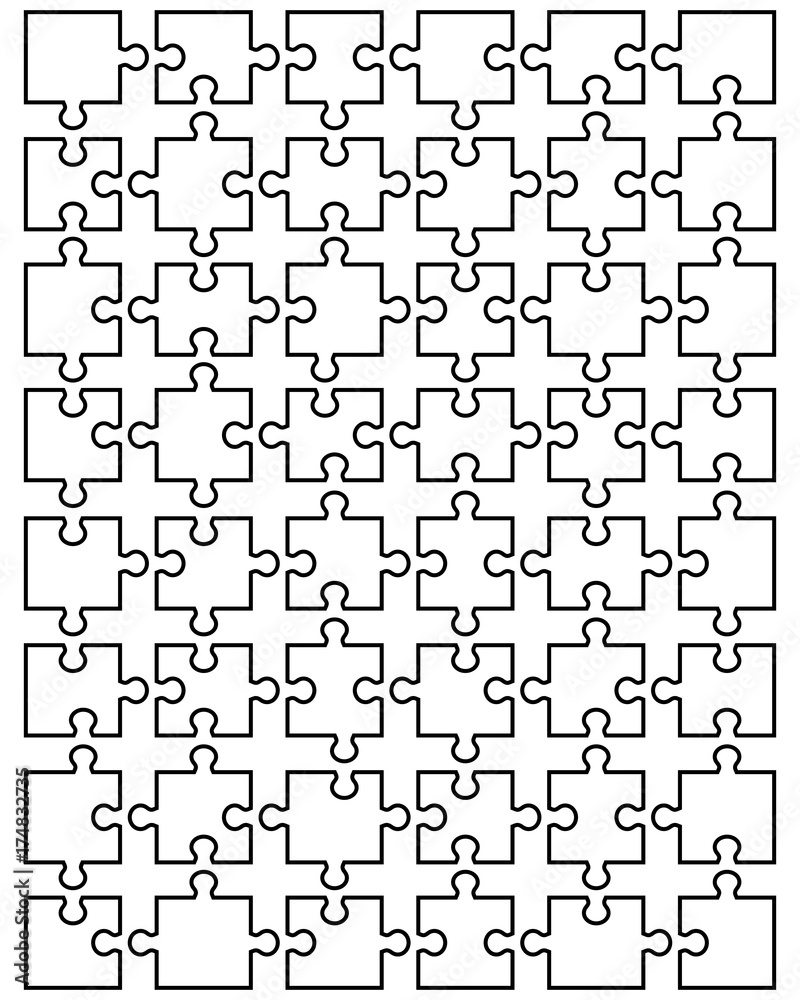 Illustration of separate parts of white puzzle Illustration of separate parts of white puzzle