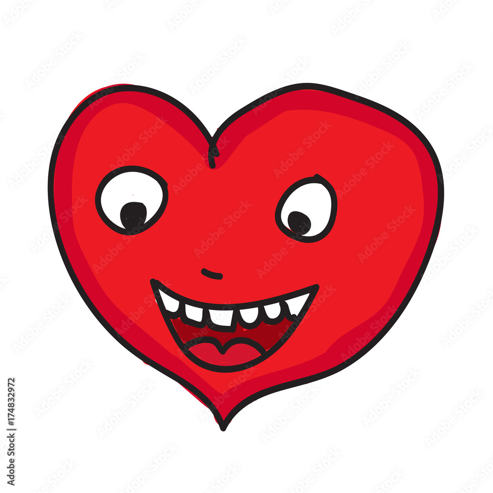 Fototapeta premium heart cartoon icon