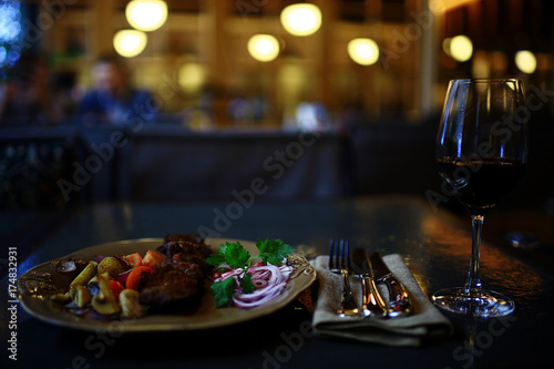 glass restaurant table wine serving