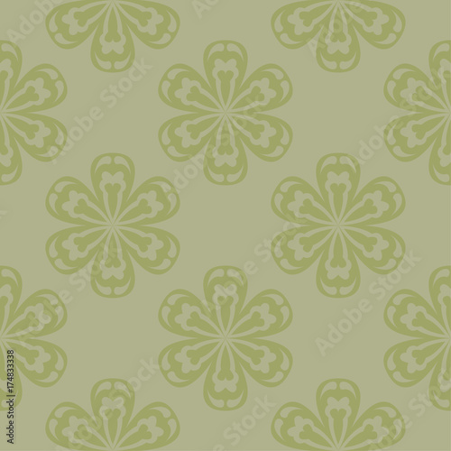 Wallpaper Mural Olive green floral seamless pattern Torontodigital.ca