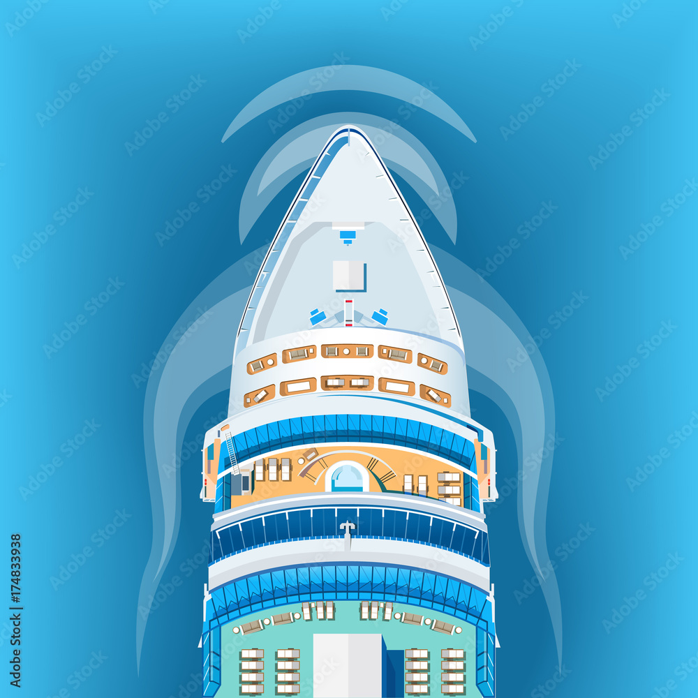 Ship top view vector illustration Stock Vector | Adobe Stock