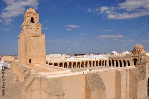 KAIROUAN, TUNISIA - AUGUST 04 2010: the Main attraction of Kairouan ? Great mosque of Sidi Okba