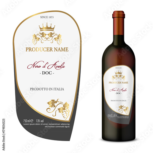 Vector wine label