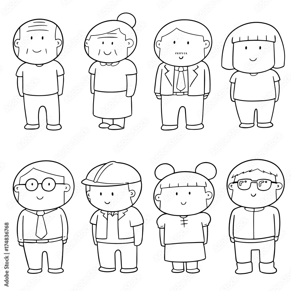 vector set of people vector set of people
