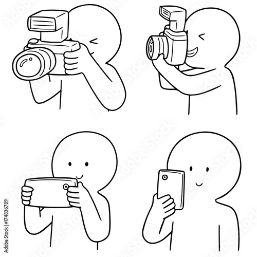 vector set of photographers